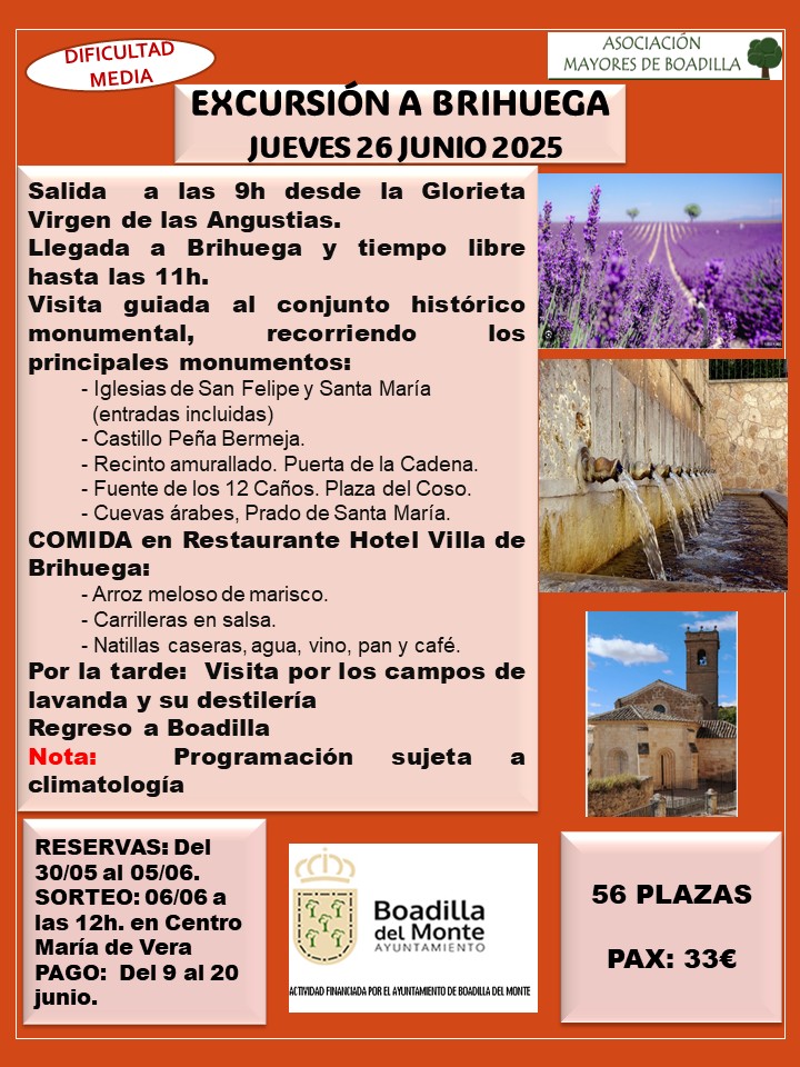 EXC. BRIHUEGA JUEVES 26 JUNIO 2025 (SALIDA A LAS 9h)